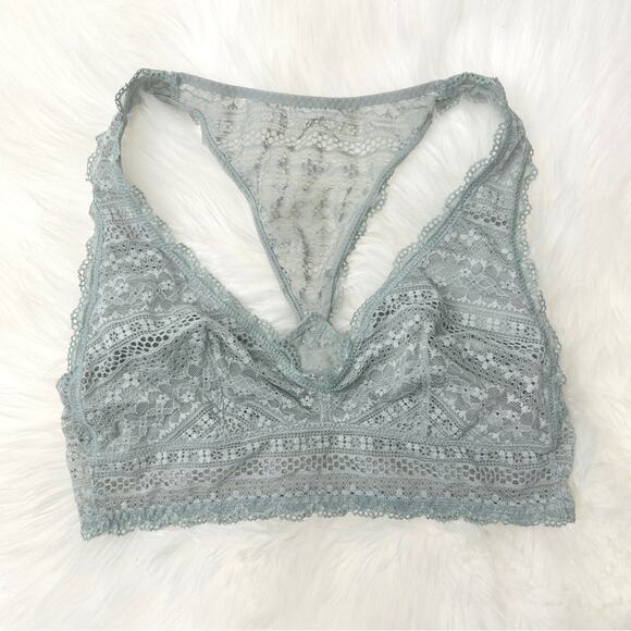 VICTORIAS SECRET Sage Green Lace Bralette Womens Small Feminine Dainty Cottage - Picture 1 of 4